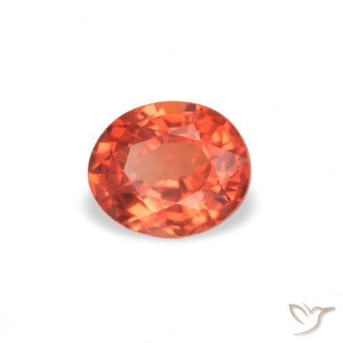 0.38ct Natural Reddish Orange Sapphire, Oval Cut, 4.7x3.9 mm