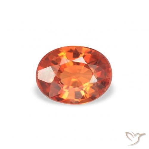 0.41ct Natural Amber Orange Sapphire, Oval Cut, 5x3.8 mm