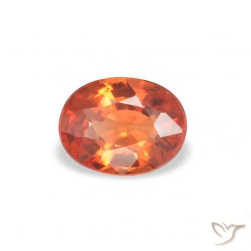 0.41ct Natural Amber Orange Sapphire, Oval Cut, 5x3.8 mm