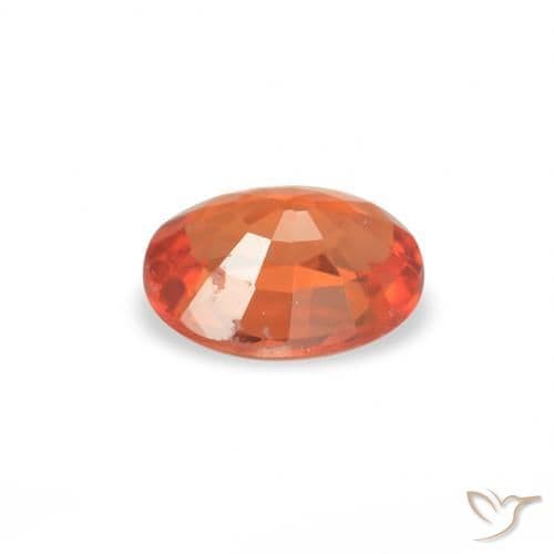 0.41ct Natural Amber Orange Sapphire, Oval Cut, 5x3.8 mm