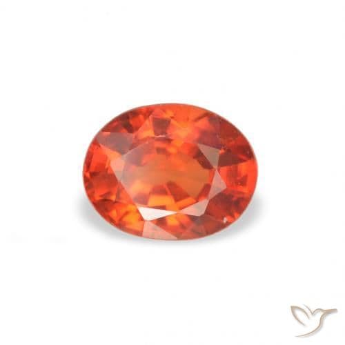 0.39ct Natural Fire Orange Sapphire, Oval Cut, 4.9x3.8 mm