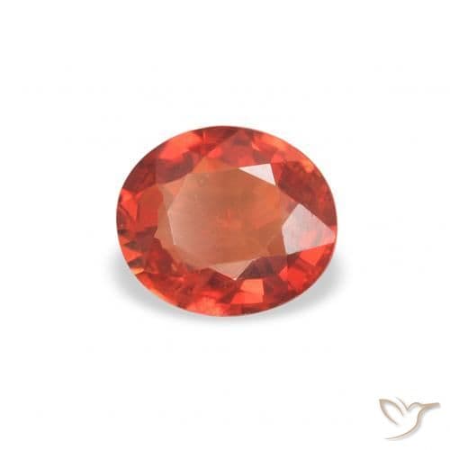 0.36ct Natural Warm Orange Sapphire, Oval Cut, 4.9x4.1 mm