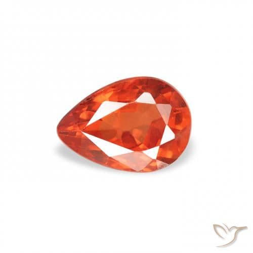 0.60ct Natural Fire Orange Sapphire, Pear Shape, 5.9x4.1 mm