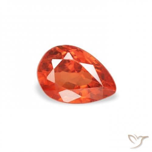 0.60ct Natural Fire Orange Sapphire, Pear Shape, 5.9x4.1 mm