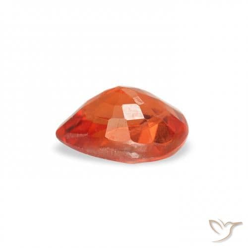 0.60ct Natural Fire Orange Sapphire, Pear Shape, 5.9x4.1 mm