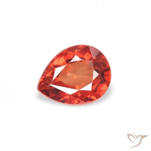 0.42ct Medium Orange Sapphire, Pear Shape, 5.1x3.9 mm