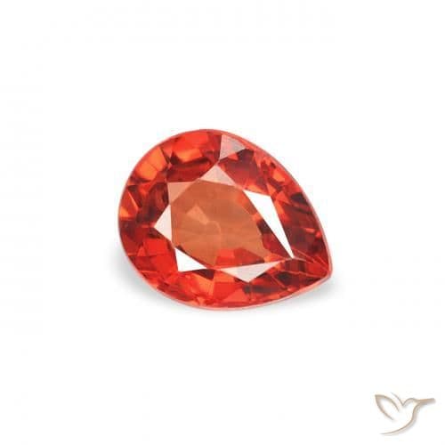 0.42ct Medium Orange Sapphire, Pear Shape, 5.1x3.9 mm
