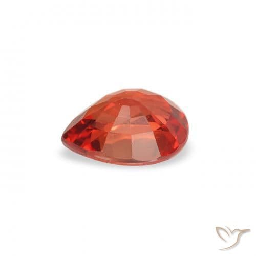 0.42ct Medium Orange Sapphire, Pear Shape, 5.1x3.9 mm