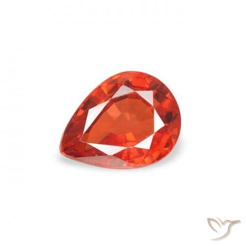 0.44ct Natural Amber Orange Sapphire, Pear Shape, 5.2x4 mm