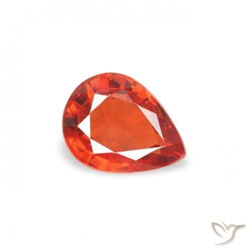 0.44ct Natural Amber Orange Sapphire, Pear Shape, 5.2x4 mm