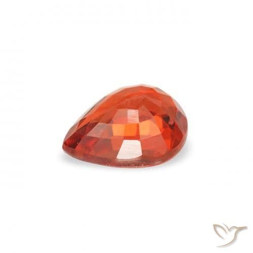 0.44ct Natural Amber Orange Sapphire, Pear Shape, 5.2x4 mm