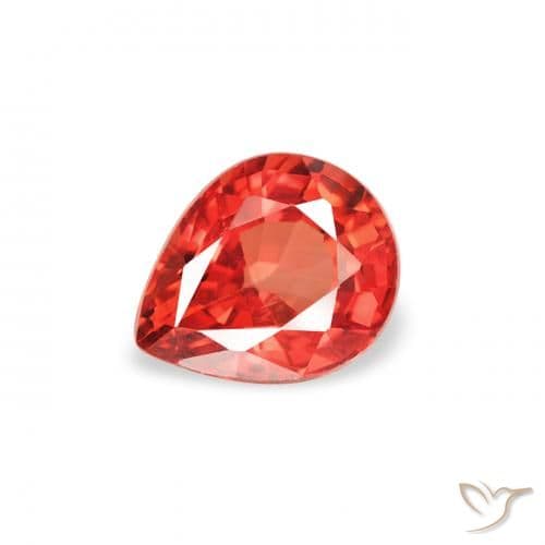 0.49ct Natural Intense Red Sapphire, Pear Shape, 5.2x4.2 mm