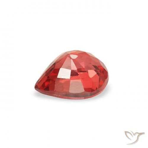 0.49ct Natural Intense Red Sapphire, Pear Shape, 5.2x4.2 mm