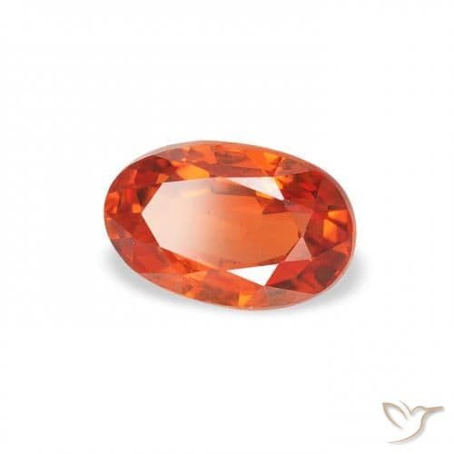 0.76ct Natural Reddish Orange Sapphire, Oval Cut, 6.1x3.9 mm