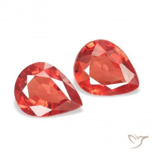 0.81ct Bright Crimson Red Sapphire, Pear Shape, 5.4x4.2 mm