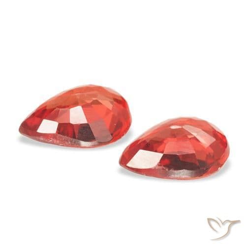 0.81ct Bright Crimson Red Sapphire, Pear Shape, 5.4x4.2 mm