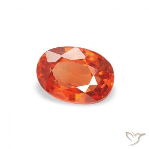 0.55ct Natural Reddish Orange Sapphire, Oval Cut, 5.6x4 mm