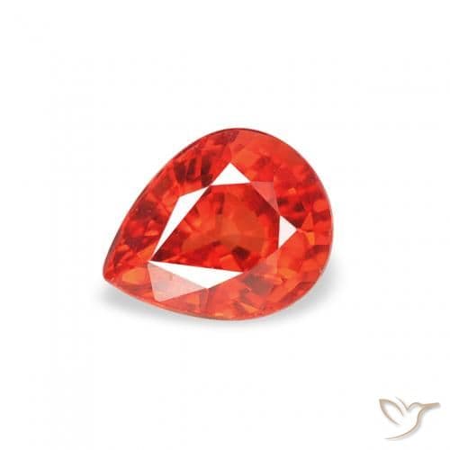 0.48ct Natural Fire Red Sapphire, Pear Shape, 5.1x4 mm