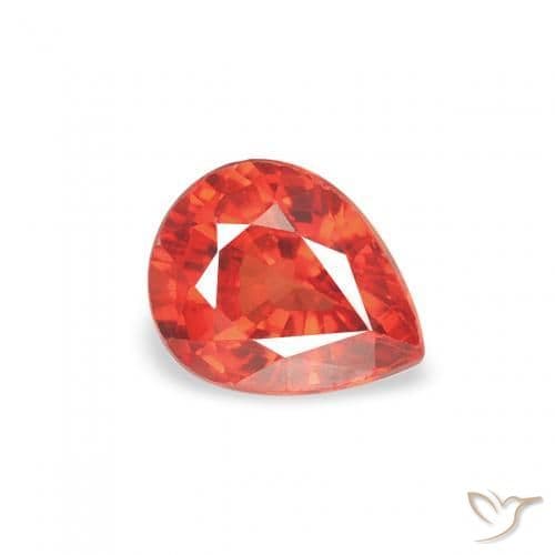 0.48ct Natural Fire Red Sapphire, Pear Shape, 5.1x4 mm