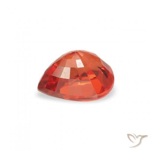 0.48ct Natural Fire Red Sapphire, Pear Shape, 5.1x4 mm