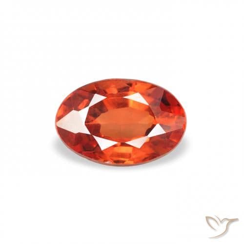 0.62ct Natural Reddish Orange Sapphire, Oval Cut, 5.8x3.9 mm