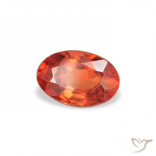 0.62ct Natural Reddish Orange Sapphire, Oval Cut, 5.8x3.9 mm