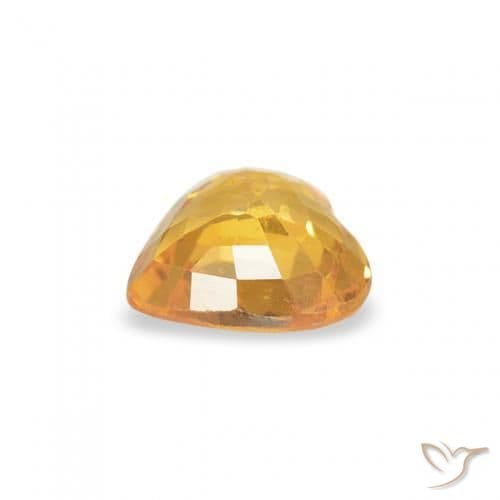 0.43ct Natural Orange-Gold Sapphire, Heart Shape, 4.8x4.7 mm
