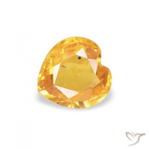 0.44ct Natural Bright Gold Sapphire, Heart Shape, 4.8x4.7 mm