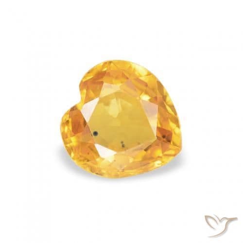 0.44ct Natural Bright Gold Sapphire, Heart Shape, 4.8x4.7 mm