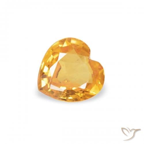 0.29ct Medium Orange Sapphire, Heart Shape, 4.3x4.2 mm