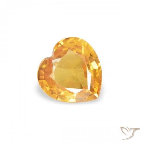 0.29ct Medium Orange Sapphire, Heart Shape, 4.3x4.2 mm