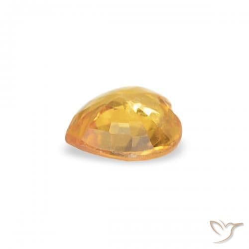 0.29ct Medium Orange Sapphire, Heart Shape, 4.3x4.2 mm