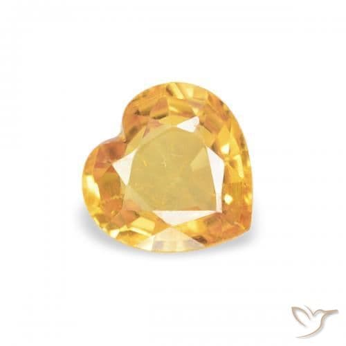 0.42ct Natural Orange-Gold Sapphire, Heart Shape, 4.6x4.5 mm