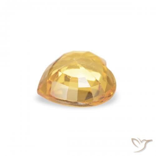 0.42ct Natural Orange-Gold Sapphire, Heart Shape, 4.6x4.5 mm