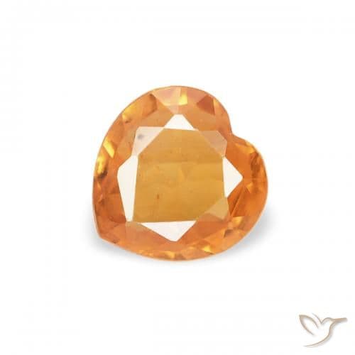 0.33ct Medium Orange Sapphire, Heart Shape, 4.5x4.5 mm