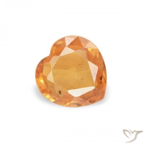 0.33ct Medium Orange Sapphire, Heart Shape, 4.5x4.5 mm
