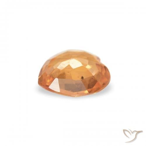 0.33ct Medium Orange Sapphire, Heart Shape, 4.5x4.5 mm