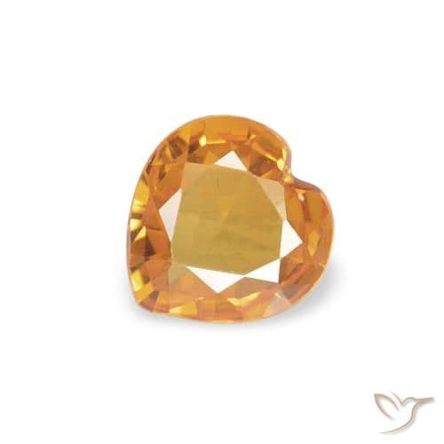 0.32ct Natural Gold Sapphire, Heart Shape, 4.5x4.4 mm