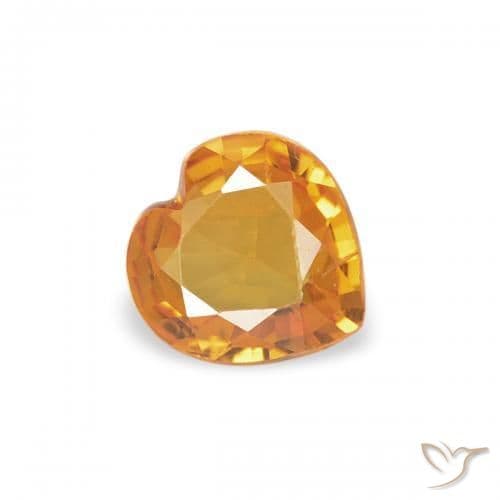0.32ct Natural Gold Sapphire, Heart Shape, 4.5x4.4 mm