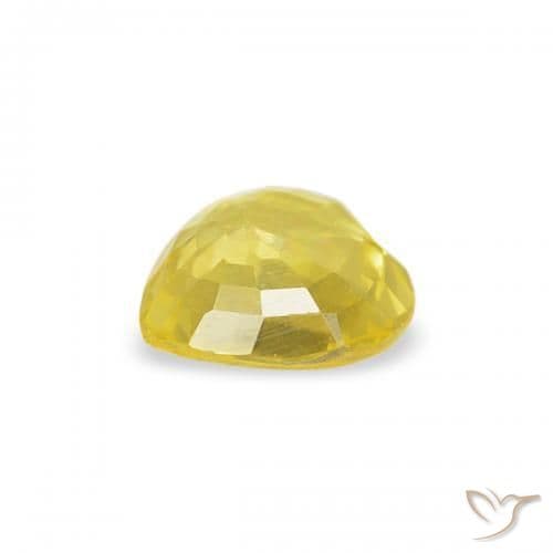 0.38ct Natural Yellow Sapphire, Heart Shape, 4.6x4.5 mm