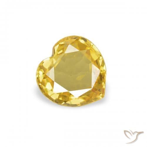 0.36ct Honey Yellow Sapphire, Heart Shape, 4.4x4.4 mm