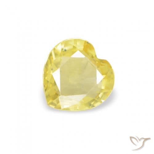 0.36ct Light Yellow Sapphire, Heart Shape, 4.6x4.6 mm
