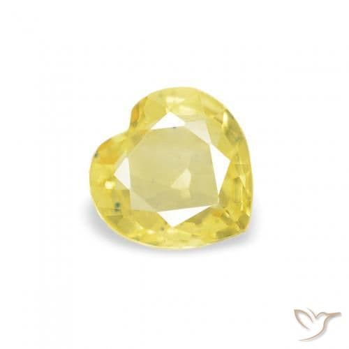 0.36ct Light Yellow Sapphire, Heart Shape, 4.6x4.6 mm