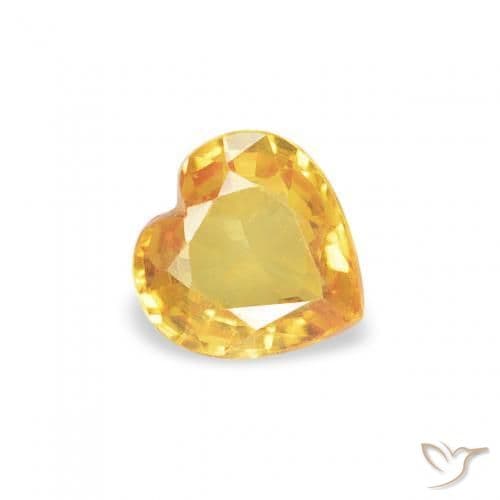 0.38ct Natural Golden Sapphire, Heart Shape, 4.5x4.5 mm