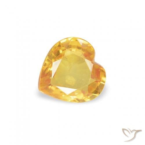 0.38ct Natural Golden Sapphire, Heart Shape, 4.5x4.5 mm