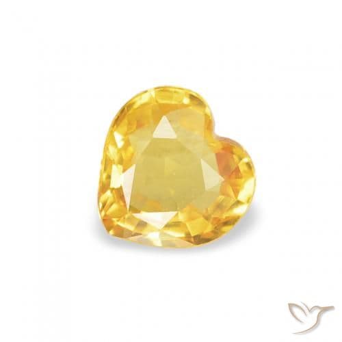 0.38ct Natural Golden Sapphire, Heart Shape, 4.6x4.5 mm