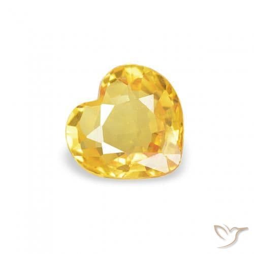 0.38ct Natural Golden Sapphire, Heart Shape, 4.6x4.5 mm