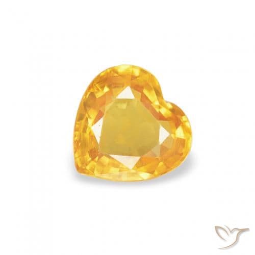 0.40ct Natural Golden Sapphire, Heart Shape, 4.5x4.5 mm