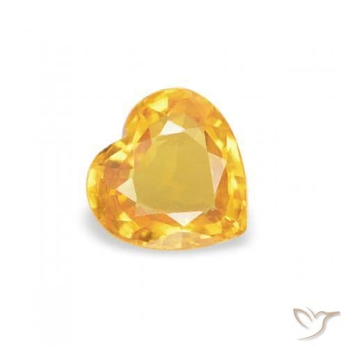 0.40ct Natural Golden Sapphire, Heart Shape, 4.5x4.5 mm