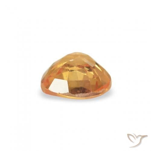0.42ct Natural Orange-Gold Sapphire, Heart Shape, 4.6x4.4 mm